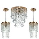 Kit 2 Pendentes Spark + Lustre Plafon Manucrillic Cobre