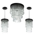 Kit 2 Pendentes Spark + Lustre Plafon Manucrillic Preto Kit 2 Pendentes Spark + Lustre Plafon Manucrillic Preto