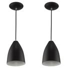 Kit 2 Pendentes Vegas Premium Gourmet Aluminio Preto/Branco
