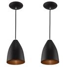 Kit 2 Pendentes Vegas Premium Gourmet Aluminio Preto/Cobre