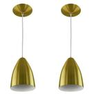 Kit 2 Pendentes Vegas Premium Gourmet em Aluminio Dourado