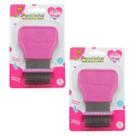 Kit 2 Pente Fino Inox Rosa Piolhos e Lêndeas - Dr. Pentinho