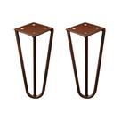 Kit 2 Pés de Metal 15 CM Hairpin Legs Mesas de Centro Puffs Bronze G41