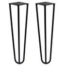 Kit 2 Pés de Metal 25 CM Hairpin Legs Mesas de Centro Puffs Preto G41