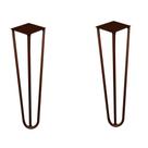 Kit 2 Pés de Metal 30 CM Hairpin Legs Mesa de Canto Rack e Puffs Bronze G41