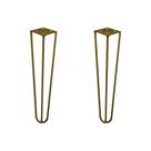 Kit 2 Pés de Metal 30 CM Hairpin Legs Mesa de Canto Rack e Puffs Dourado G41