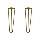 Kit 2 Pés de Metal 30 CM Hairpin Legs Mesa de Canto Rack e Puffs Dourado G41