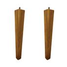 Kit 2 Pés Palito Quadrado Madeira 30cm para Poltrona Mesa Lateral Puff Mel G75 - Gran Belo