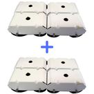 Kit 2 Pés para Fogão Geladeira Branco Aço e Rodinhas Fortes