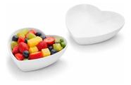 Kit 2 Petisqueiras Coração De Porcelana Bon Gourmet Branca Branco