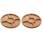 Kit 2 Petisqueiras de Bambu 5 Divisórias 25cm Lyor Round Aperitivos Tábua Redonda Servir Petiscos Kit 2 Petisqueiras de Bambu 5 Divisórias 25cm Lyor Round Aperitivos Tábua Redonda Servir Petiscos