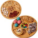 Kit 2 Petisqueiras Gamelas Redondas 5 divisórias 19,5 cm MDF