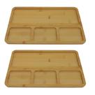 Kit 2 Petisqueiras Retangular Bambu 33cm Class Home