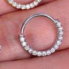 Kit 2 Piercing Nariz Cartilagem Argola Cravejado Strass 8mm/10mm