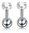 Kit 2 Piercing Tragus Cartilagem Ponto De Luz Zirconia