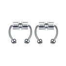 KIT 2 PiercingS PRESSÃO IMÃ PRETO De Nariz Falso Argola Magnética Aço Inoxidável 316L Nariz Septo