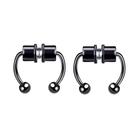 KIT 2 PiercingS PRESSÃO IMÃ PRETO De Nariz Falso Argola Magnética Aço Inoxidável 316L Nariz Septo