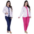 Kit 2 Pijama Longo Amamentação botão Idoso Pós Cirurgia Pós Parto