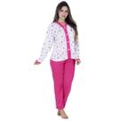 Kit 2 Pijama longo botão Amamentação + 3 Calcinha Pós Parto + 2 Sutiã