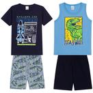 Kit 2 Pijamas Curto Verão Estampado Menino Infantil Sortido