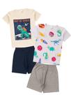 Kit 2 Pijamas Infantil Juvenil Menino Verão em Meia Malha Estampado Kit 2 Pijamas Infantil Juvenil Menino Verão em Meia Malha Estampado