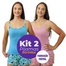 Kit 2 Pijamas Sortidos Verão Fresquinho e Leve Estampado Super Estilo