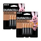 Kit 2 Pilha Duracell AAA Alcalina 8 Unidades
