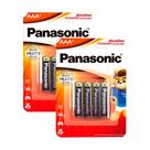 Kit 2 Pilha Panasonic Alcalina AAA Power Alkaline Palito 4 Unidades