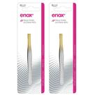 Kit 2 Pinça Design Sobrancelha Ponta Dourada Reta 700 - Enox