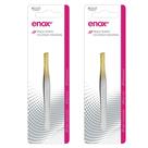 Kit 2 Pinça Ponta Dourada Diagonal 1707 - Enox