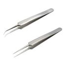Kit 2 Pinças Inox Alongamento de Cílios Chanfrada + Reta Kit 2 Pinças Inox Alongamento de Cílios Chanfrada + Reta