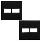 Kit 2 Placa 4x4 2 Módulos Preta 618511PT Legrand PialPlus+
