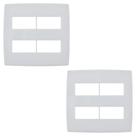 Kit 2 Placa 4x4 4 Módulo Distanciados PialPlus Branco Kit 2 Placa 4x4 4 Módulo Distanciados PialPlus Branco