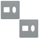 Kit 2 Placa 4x4 Cinza Pial 54392 Tomada + 2 Interruptor