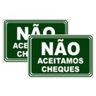 Kit 2 Placa Aviso Não Aceitamos Cheques 20cmx15cm PVC