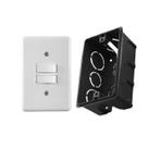 Kit 2 Placa c/ 2 Interruptores 6A 250V Ilumi + Caixa de Luz 4x2 Kit 2 Placa c/ 2 Interruptores 6A 250V Ilumi + Caixa de Luz 4x2