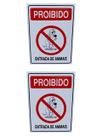 KIT 2 Placa de Sinalização PROIBIDO ENTRADA DE ANIMAIS COMBO