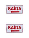 KIT 2 Placa de Sinalização saida seta para esquerda 15x30 cm