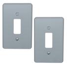 Kit 2 Placa Espelho 4x2 1 Posto Cinza Silentoque 8501 Pial