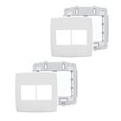 Kit 2 Placa Espelho 4x4 4 mods Branco Legrand Pial Plus 618512 Com Suporte Kit 2 Placa Espelho 4x4 4 mods Branco Legrand Pial Plus 618512 Com Suporte