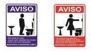 Kit 2 placa indicativa banheiro limpo feminino e masculino Kit 2 placa indicativa banheiro limpo feminino e masculino