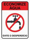 Kit 2 Placa PS Economize Agua Evite o Desperdicio 20x15cm