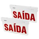 Kit 2 Placa Sinalização Saída 6000k Led 2 Lados Bivolt 1w Vermelho - Avant