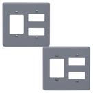 Kit 2 Placas 4x4 5 Módulos Cinza Separados Silentoque 8532