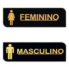 Kit 2 Placas Acrílicas Sinalizadoras Banheiro Feminino e Masculino Kit 2 Placas Acrílicas Sinalizadoras Banheiro Feminino e Masculino