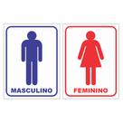 Kit 2 Placas Banheiro Toalete Wc Mulher Homem Sanitário COR:FUNDO BRANCO