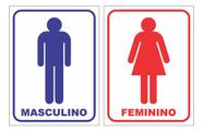 Kit 2 Placas Banheiro Toalete Wc Mulher Homem Sanitário