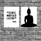 Kit 2 Placas Buda Frase Engraçada 18x27cm