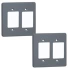 Kit 2 Placas Cinza 4x4 Para 6 Interruptores Pial 8533