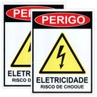 Kit 2 Placas de Aviso "Perigo Proibido ''Não Fumar Neste Local" em PVC 20x15cm BOM7523